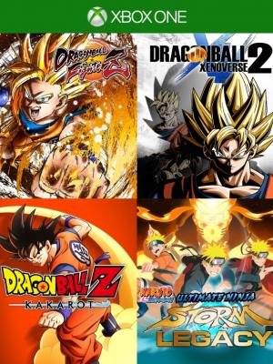 4 juegos en 1 DRAGON BALL FIGHTERZ + DRAGON BALL XENOVERSE 2 + DRAGON BALL Z KAKAROT + NARUTO SHIPPUDEN: ULTIMATE NINJA STORM LEGACY - XBOX ONE