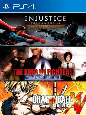 3 JUEGOS EN 1 INJUSTICE GODS AMONG US ULTIMATE EDITION MAS THE KING OF FIGHTERS 2000 MAS DRAGON BALL XENOVERSE PS4